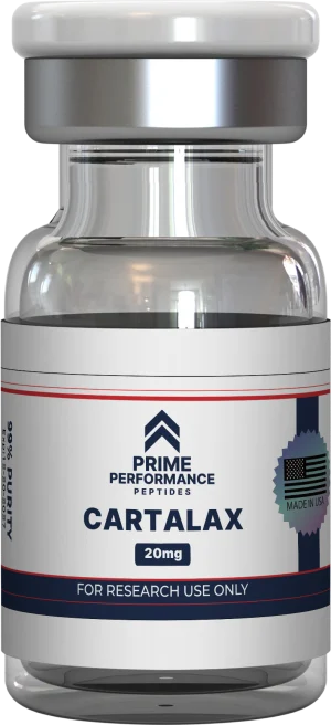 Cartalax peptide displayed in a sterile, labeled vial on a clean laboratory-style background, highlighting its research-grade purity and use for joint and cartilage studies.