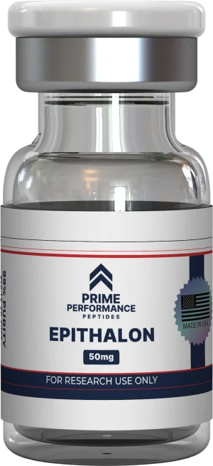Vial of Epithalon peptide – supports cellular regeneration, healthy aging, and telomere maintenance.